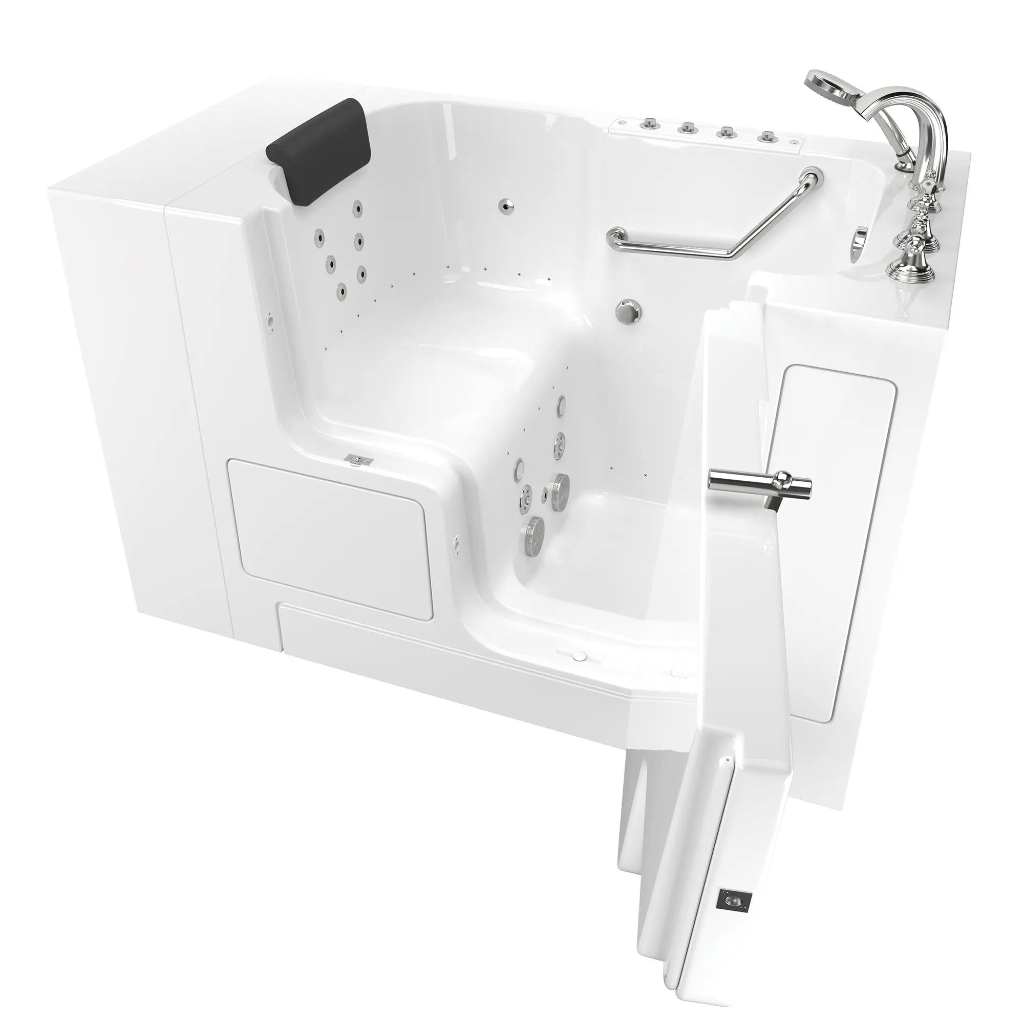 Gelcoat Premium Series 32 x 52 -Inch Walk-in Tub With Combination Air Spa and Whirlpool Systems - Right-Hand Drain With Faucet // WHITE // 167022_3252OD109CRW_SSOD5232RD-WH_KO_0_CDNwebp.webp
