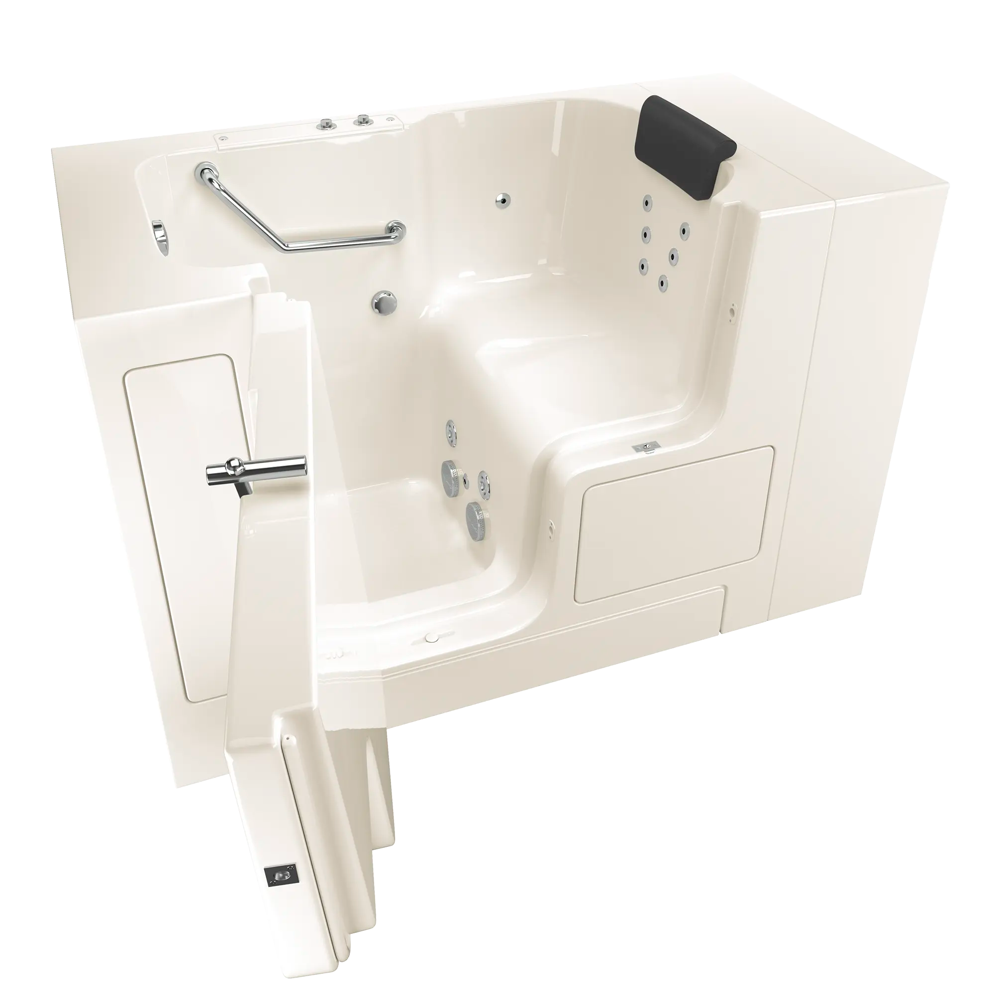 Gelcoat Premium Series 32 x 52 -Inch Walk-in Tub With Whirlpool System - Left-Hand Drain // LINEN // 167027_3252OD105WLL_KO_0_CDNwebp.webp