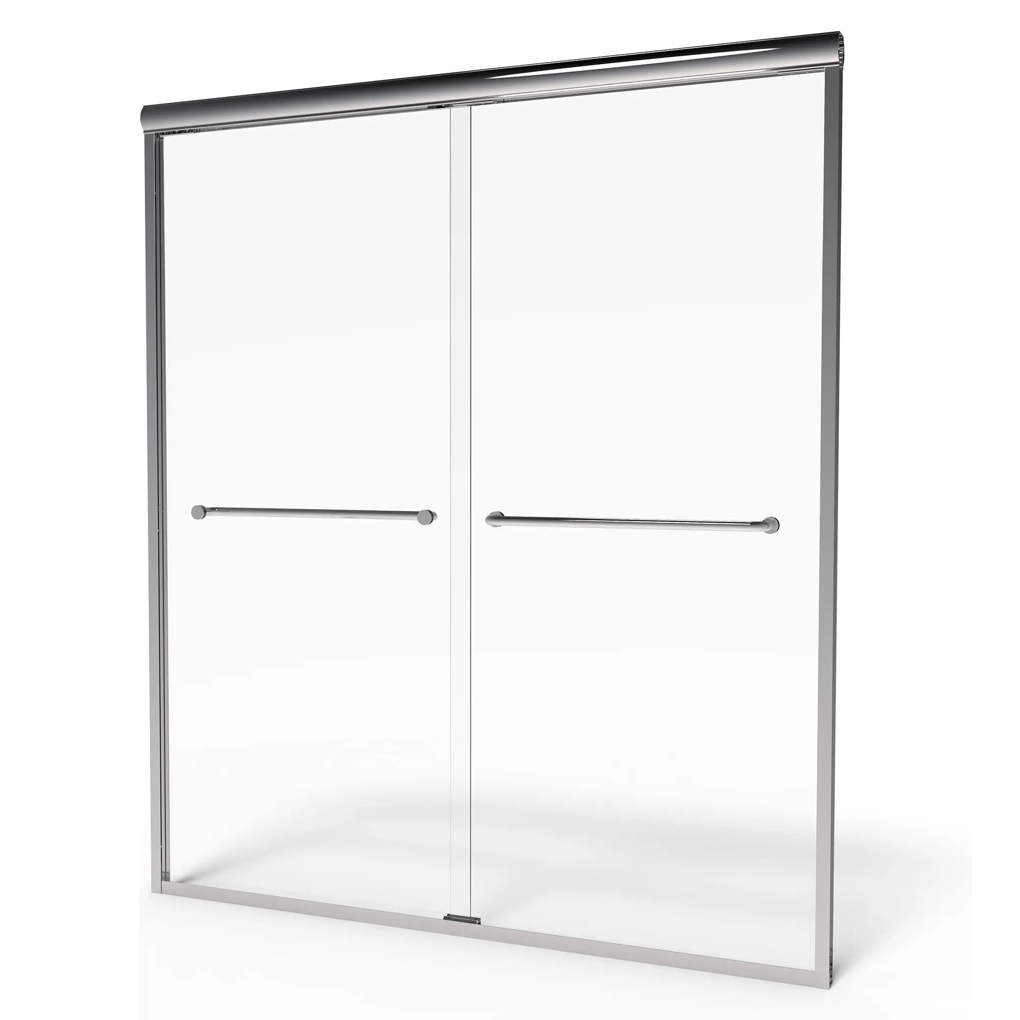 Euro 60 x 70-Inch Height Semi-Frameless Sliding Shower Door with Clear Glass // SILVER SHINE // 167050_AM00390400213__1__0_CDNwebp.webp