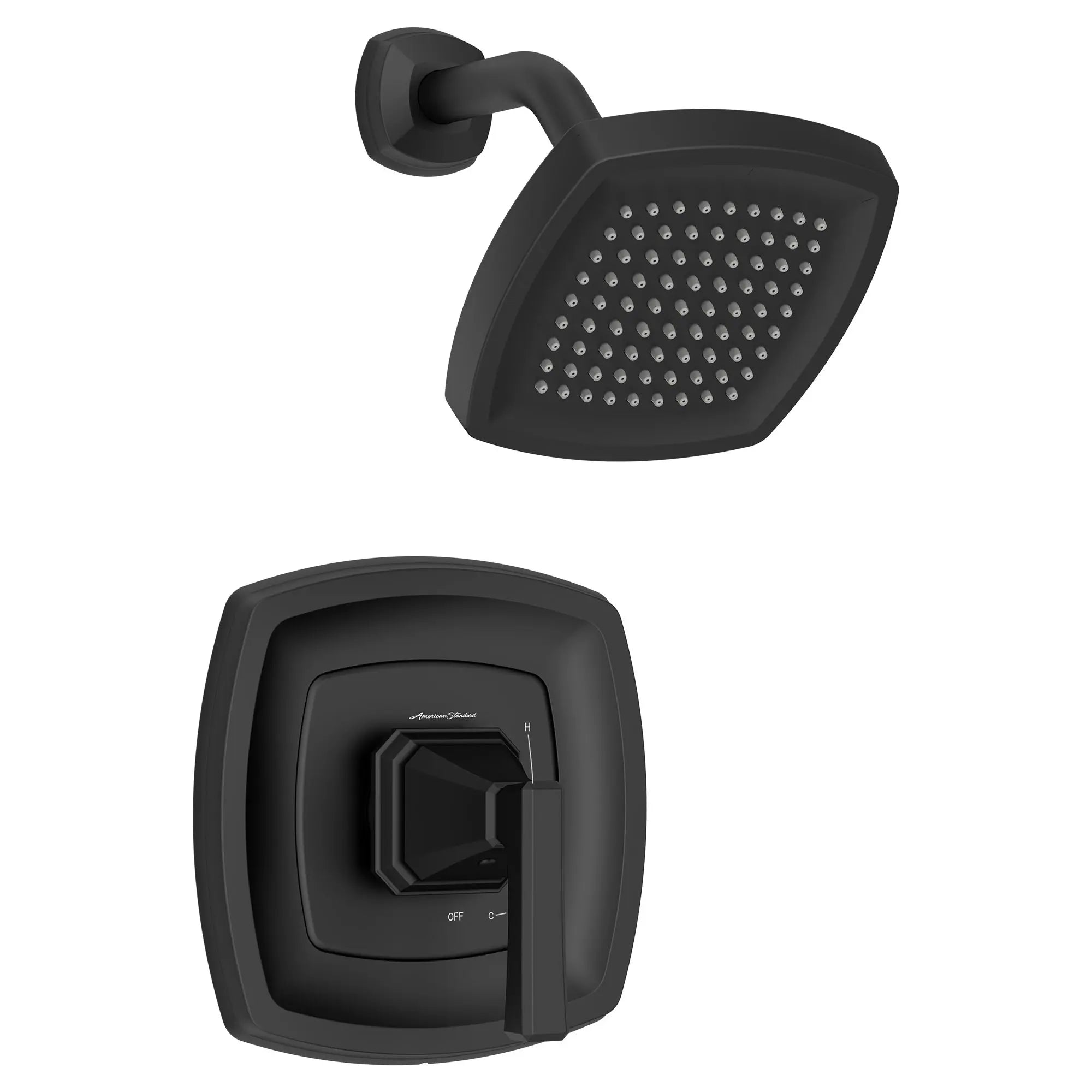 Crawford 2.5 gpm/9.5 L/min Shower Trim Kit With Showerhead, Double Ceramic Pressure Balance Cartridge With Lever Handle // MATTE BLACK // 167104_TU612501243_TU612507243_0_CDNwebp.webp