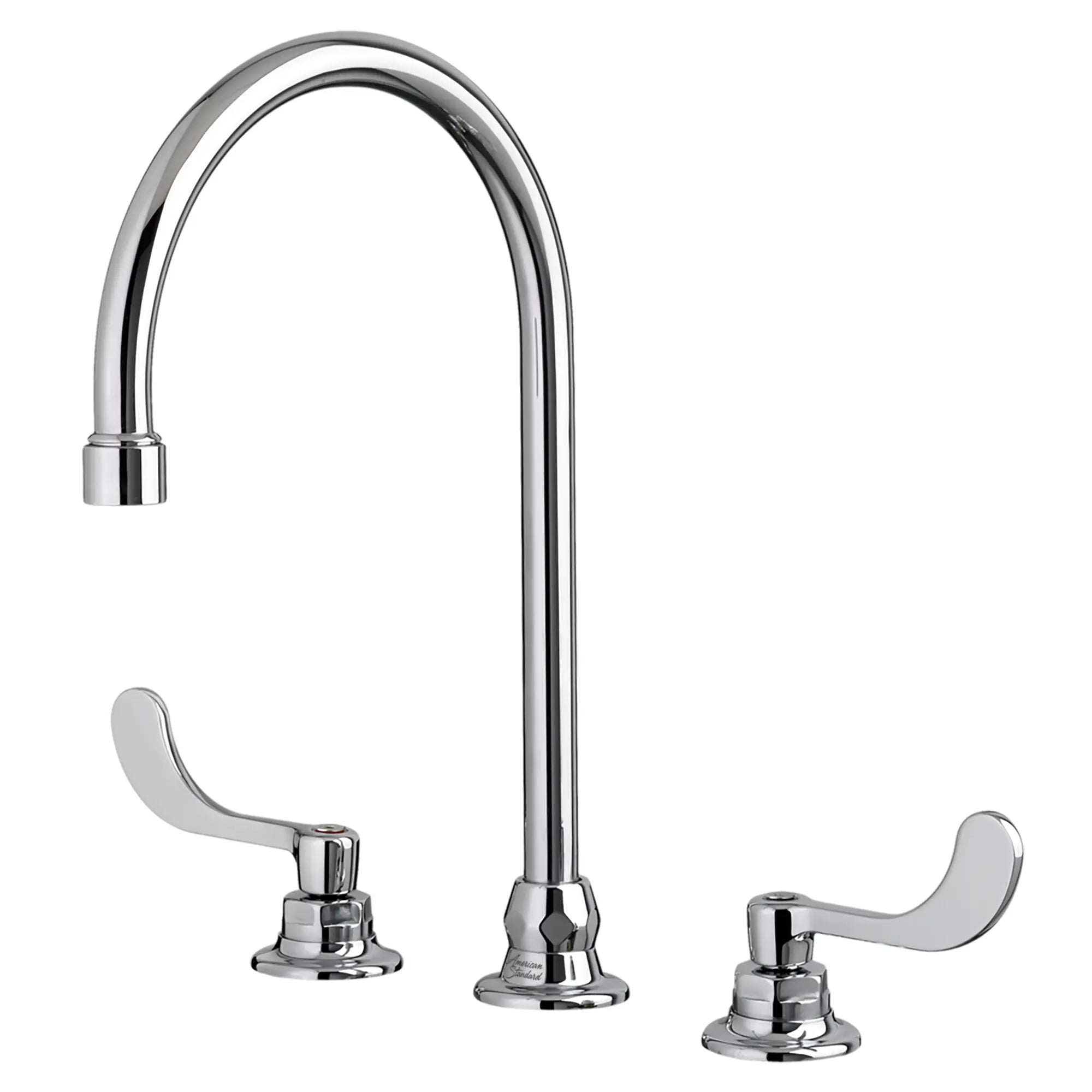 Monterrey® 8-Inch Widespread 8-inch Reach Gooseneck Faucet With Wrist Blade Handles 1.5 gpm/5.7 Lpm With Flexible Underbody // POLISHED CHROME // 167149_6540278002_1_0_CDNwebp.webp