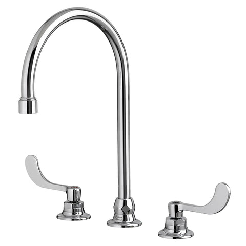 Monterrey® 8-Inch Widespread 8-inch Reach Gooseneck Faucet With Wrist Blade Handles 1.5 gpm/5.7 Lpm With Flexible Underbody