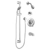 [TU662214.002] Commercial Shower System Trim Kit 1.5 gpm/5.7gpm with 36" Slide Bar, Hand Shower, Showerhead and Tub Spout - Polished Chrome