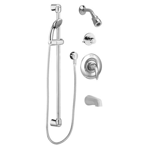 Commercial Shower System Trim Kit 1.5 gpm/5.7gpm with 36" Slide Bar, Hand Shower, Showerhead and Tub Spout