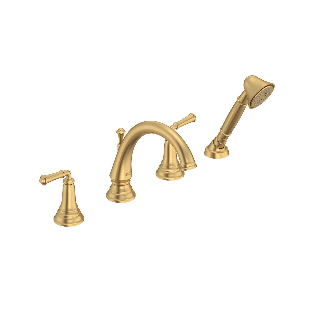 Delancey® Bathtub Faucet With  Lever Handles and Personal Shower for Flash® Rough-In Valve // BRUSHED COOL SUNRISE // 167282_Delancey_SiloRight_T052901.GN0_0001_Mar2023_0_CDNwebp_86045469-2b49-426d-bf0e-815ba337a120.webp