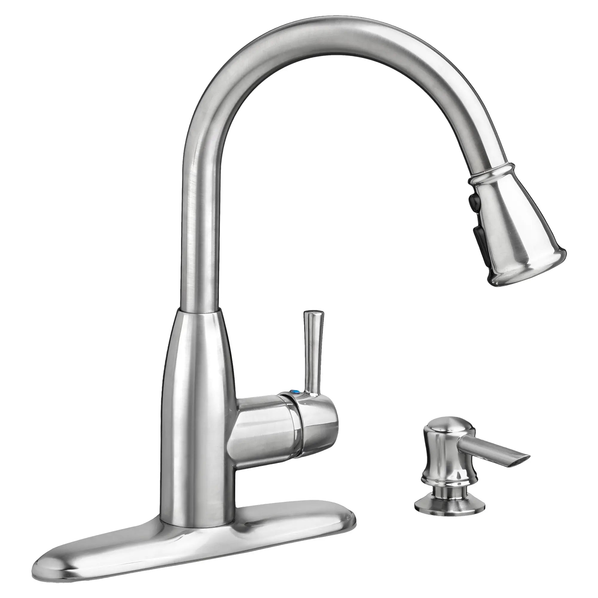 McKenzie 1 Handle High-Arc Pull Down Kitchen Faucet with Soap Dispenser