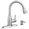 [9012301.075] McKenzie 1 Handle High-Arc Pull Down Kitchen Faucet with Soap Dispenser - Polished Chrome