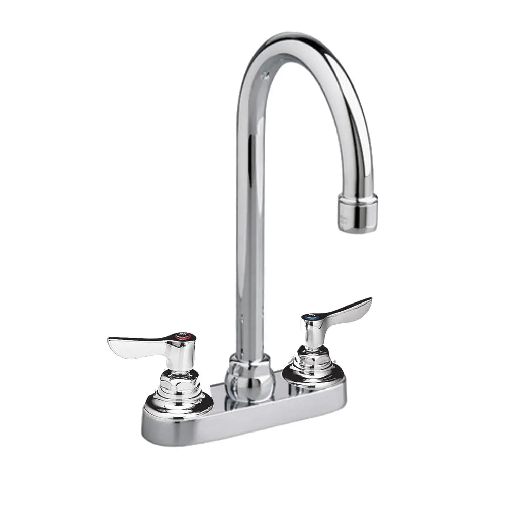 Monterrey® 4-Inch Centerset Gooseneck Faucet With Wrist Blade Handles 1.5 gpm/5.7 Lpm With Grid Drain // POLISHED CHROME // 167390_P-7502140002_0_CDNwebp.webp