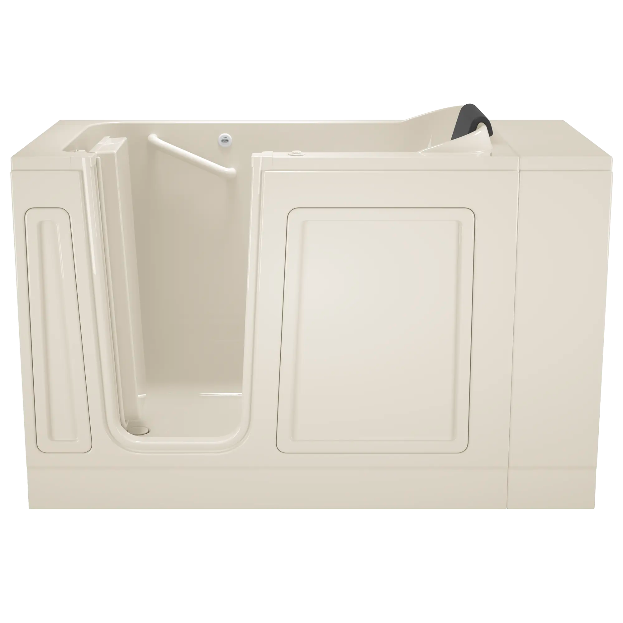 Acrylic Luxury Series 28 x 48-Inch Walk-in Tub With Whirlpool System - Left-Hand Drain // LINEN // 167429_Front_2848_115_ALL_WLL_0_CDNwebp.webp