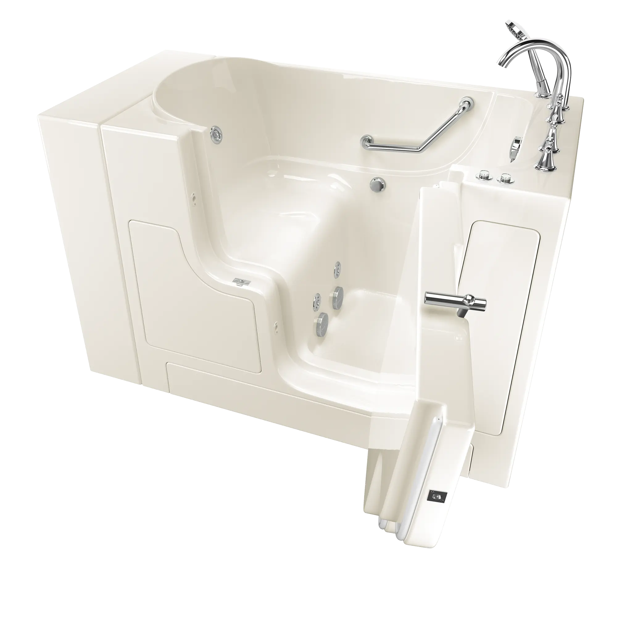 Gelcoat Value Series 30 x 52 -Inch Walk-in Tub With Whirlpool System - Right-Hand Drain With Faucet // LINEN // 167443_3052OD709WRL_SS9OD5230RJ-BC_KO_0_CDNwebp.webp