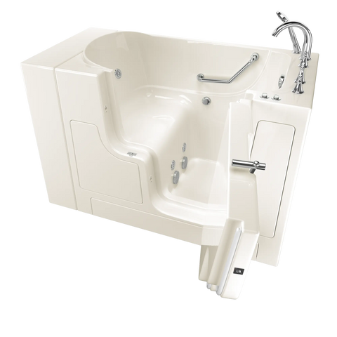 Gelcoat Premium Series 30 in. x 52 in. Outward Opening Door Walk-In Bathtub with Whirlpool system