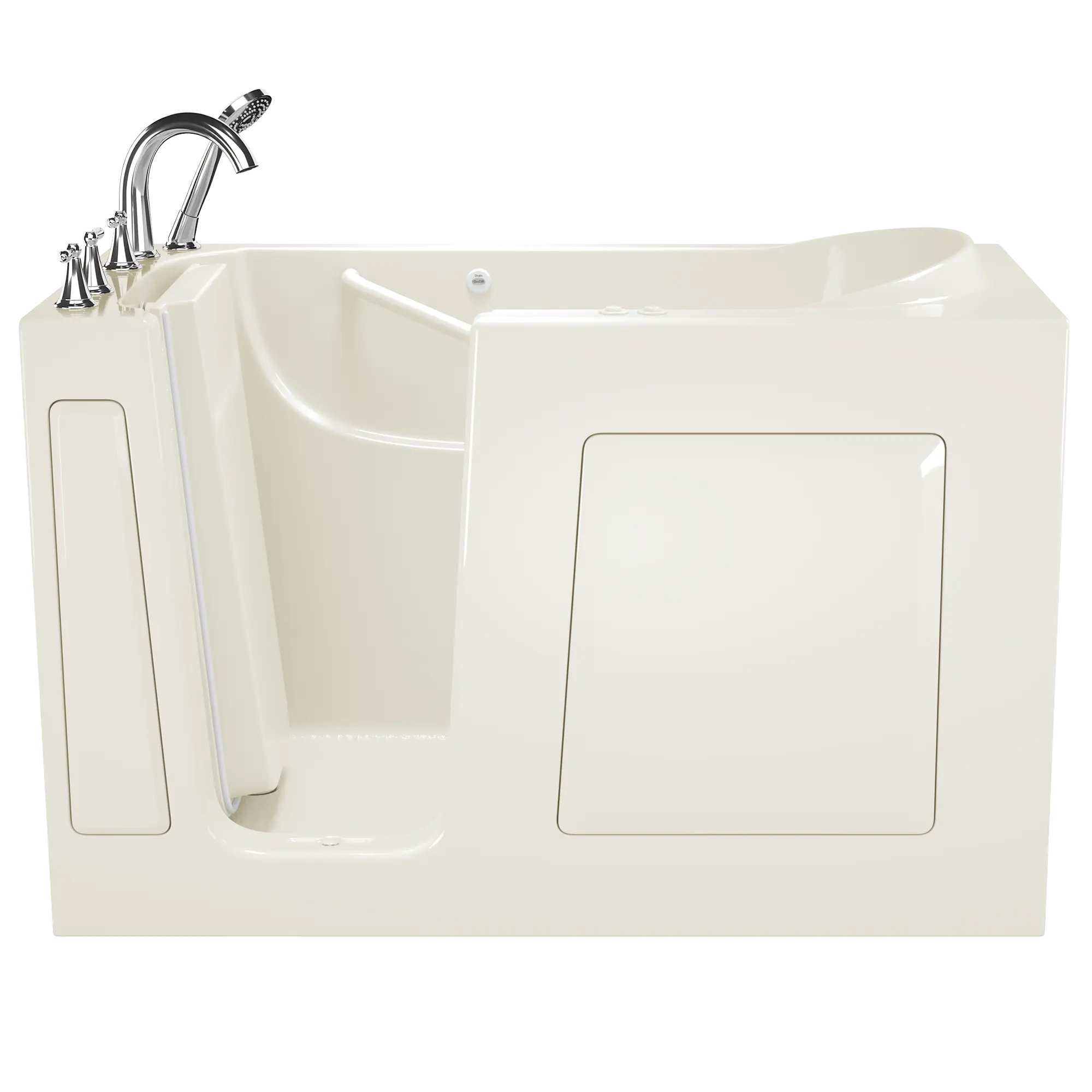 Gelcoat Value Series 30 x 60 -Inch Walk-in Tub With Combination Air Spa and Whirlpool Systems - Left-Hand Drain With Faucet // LINEN // 167446_Front_3060309CLL_509_SSV6030LD-BC_KO_0_CDNwebp.webp