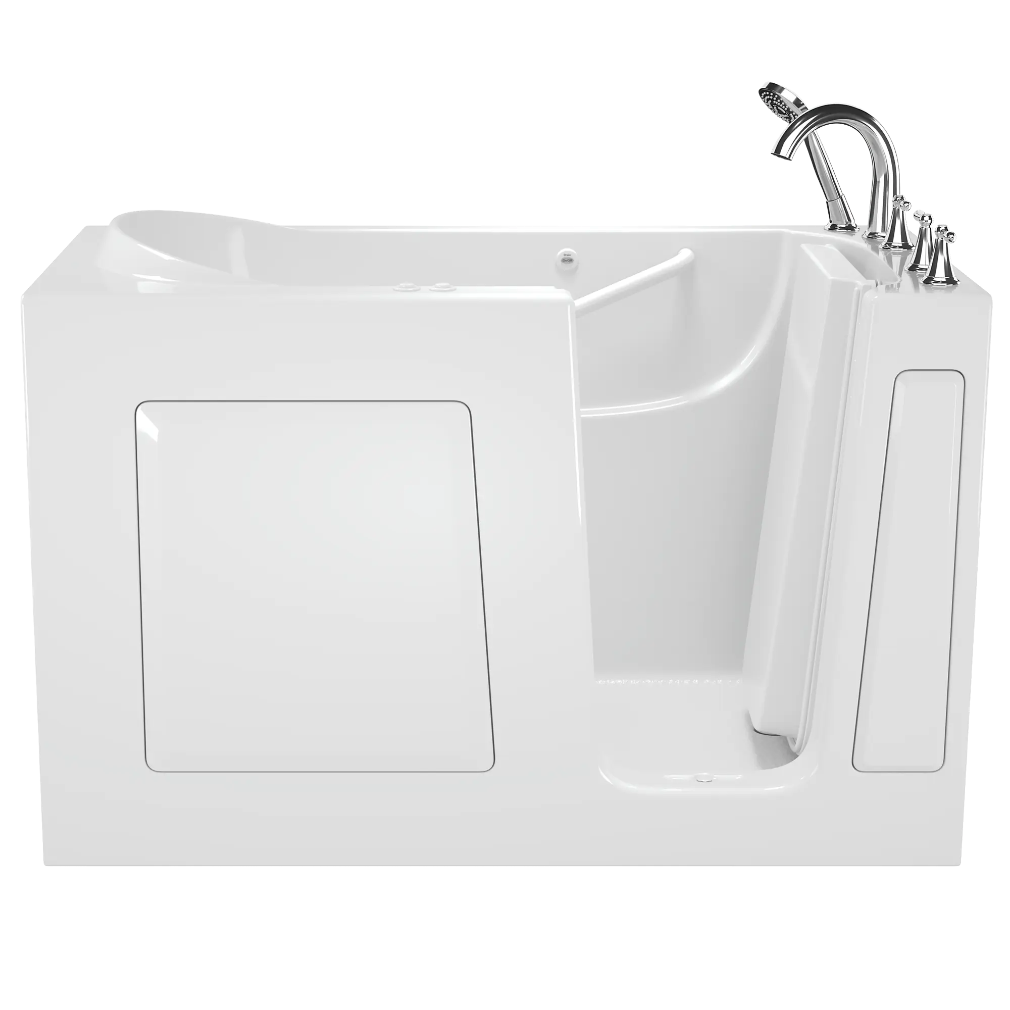 Gelcoat Value Series 30 x 60 -Inch Walk-in Tub With Combination Air Spa and Whirlpool Systems - Right-Hand Drain With Faucet // WHITE // 167447_Front_3060309CRW_509_SSV6030RD-WH_KO_0_CDNwebp.webp