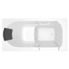 [3060.105.CRW] Gelcoat Premium Series 30 x 60 -Inch Walk-in Tub With Combination Air Spa and Whirlpool Systems - Right-Hand Drain - Linen
