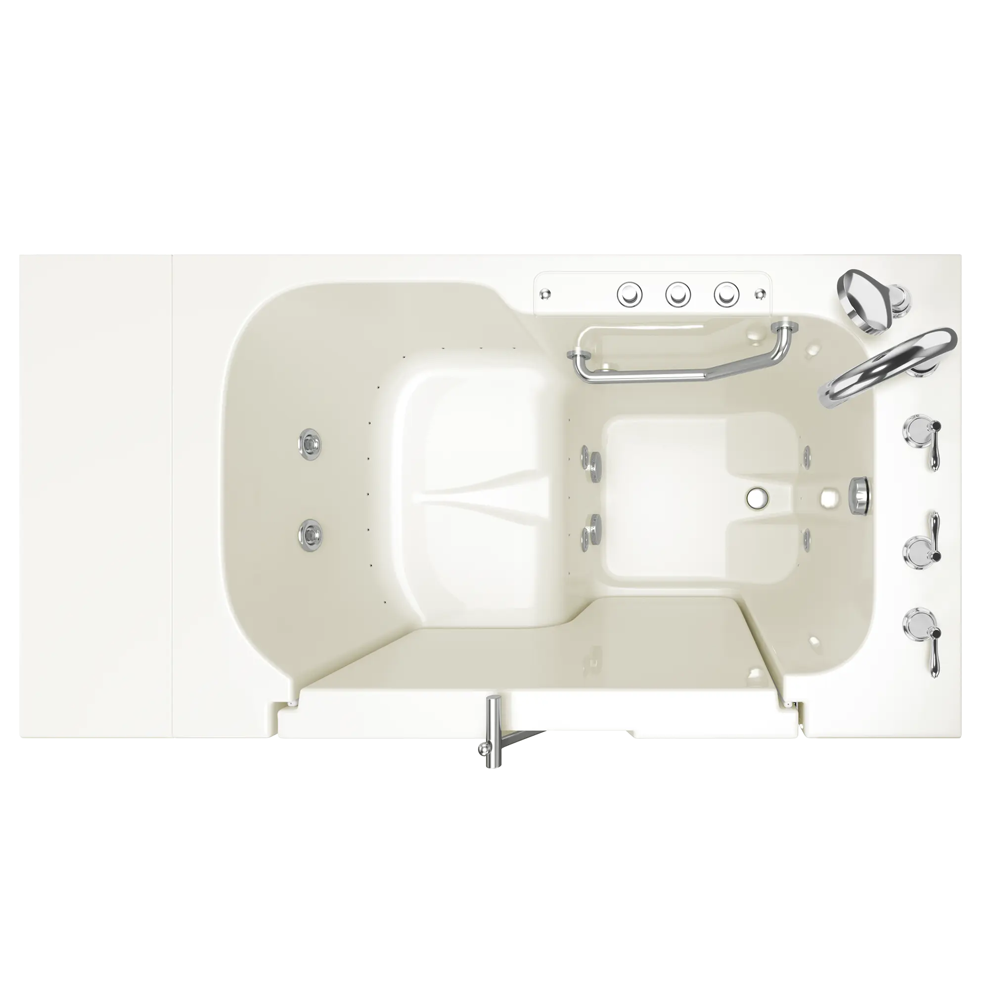 Gelcoat Value Series 32 x 52 -Inch Walk-in Tub With Combination Air Spa and Whirlpool Systems - Right-Hand Drain With Faucet // LINEN // 167457_Top_3252OD_709_CRL_SS9OD5232RD-BC_0_CDNwebp.webp