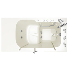 [SS9OD5232RD-BC-PC] Gelcoat Premium Series 32 in. x 52 in. Outward Opening Door Walk-In Bathtub with Air Spa and Whirlpool system - Linen