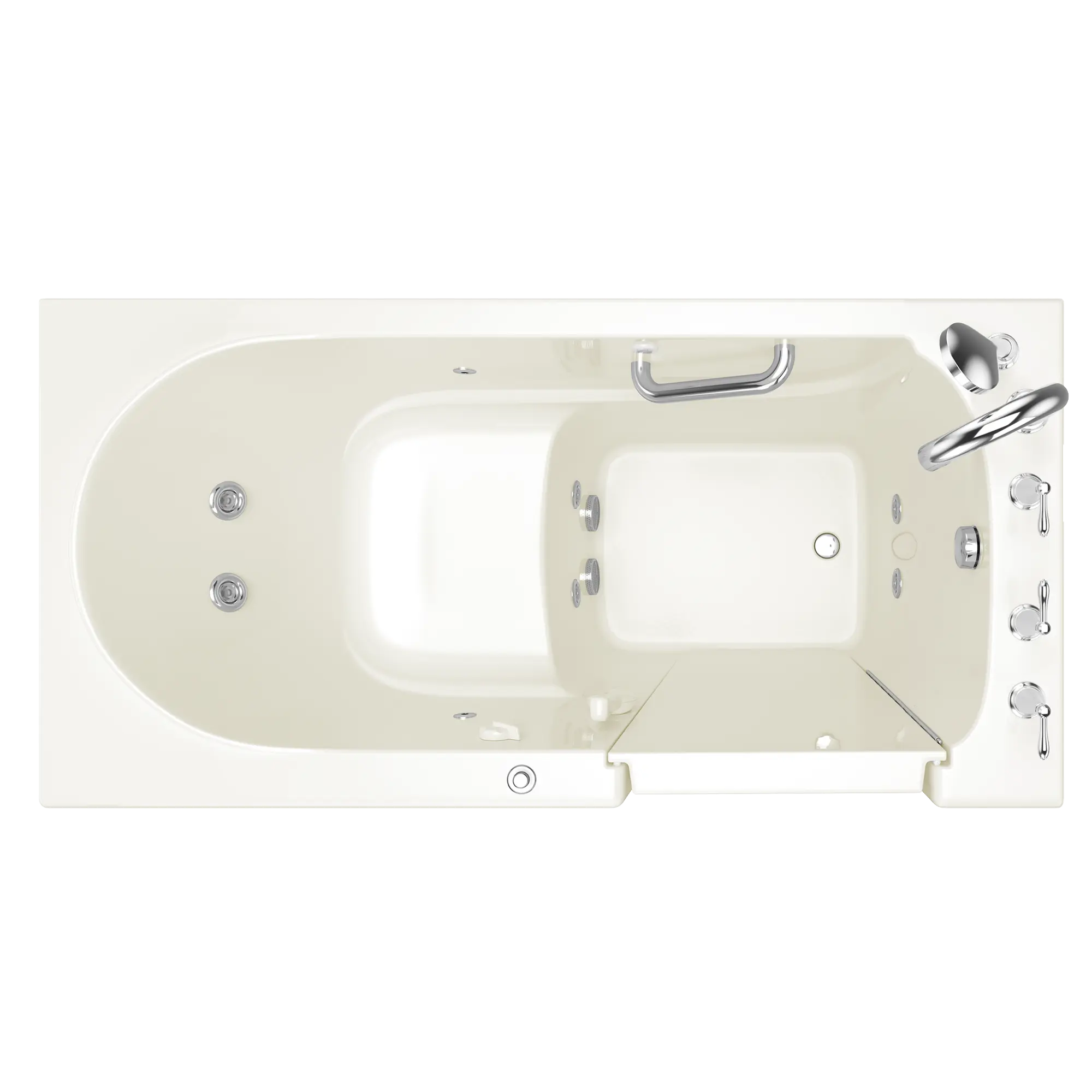 Gelcoat Value Series 60x30-Inch Walk-In Bathtub with Whirlpool Massage System - Right Hand Door and Drain // LINEN // 167465_Top_3060_409_WRL_0_CDNwebp.webp