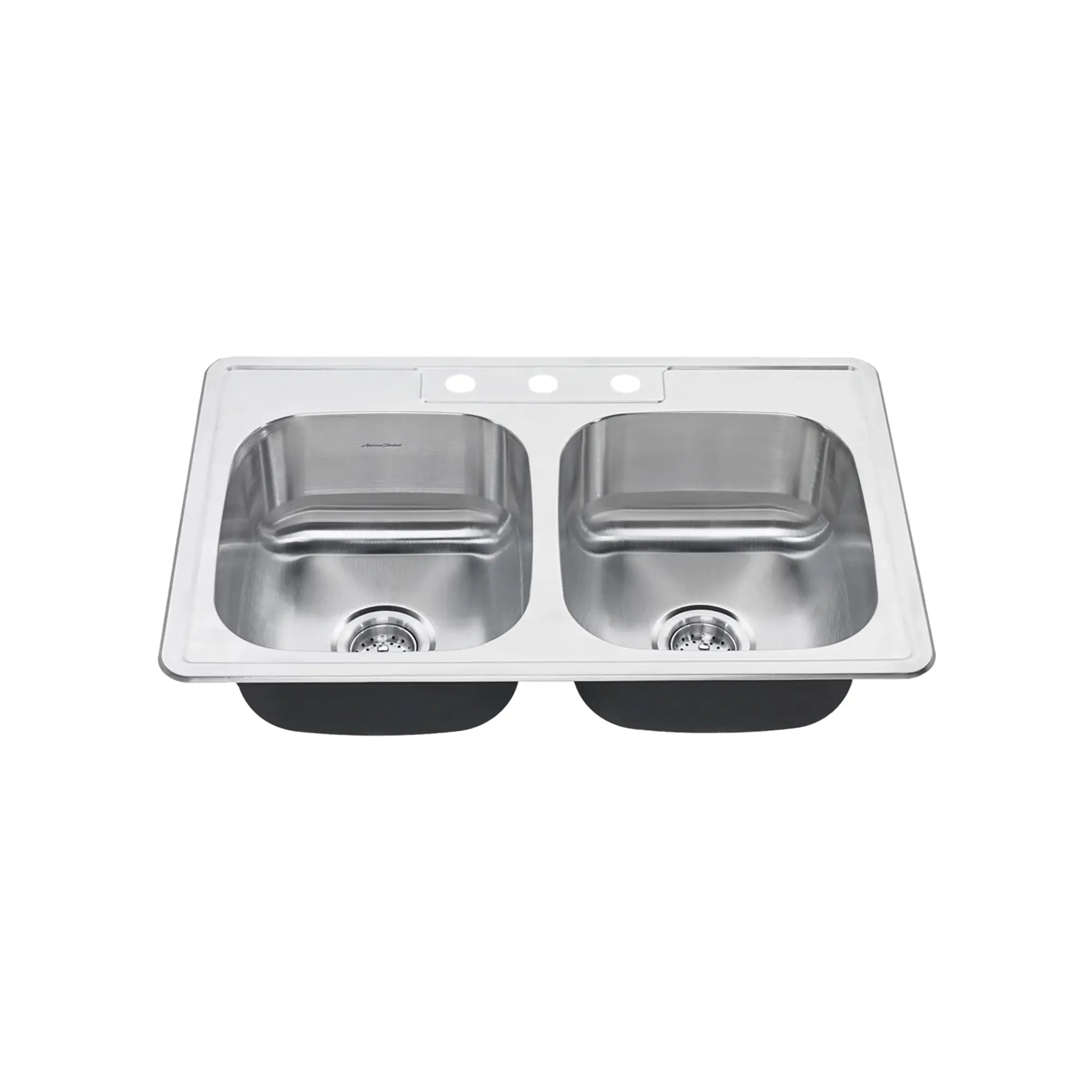 [22DB.6332283S.075] Colony® 33 x 22-Inch Stainless Steel 3-Hole Top Mount Double-Bowl ADA Kitchen Sink - Stainless Steel