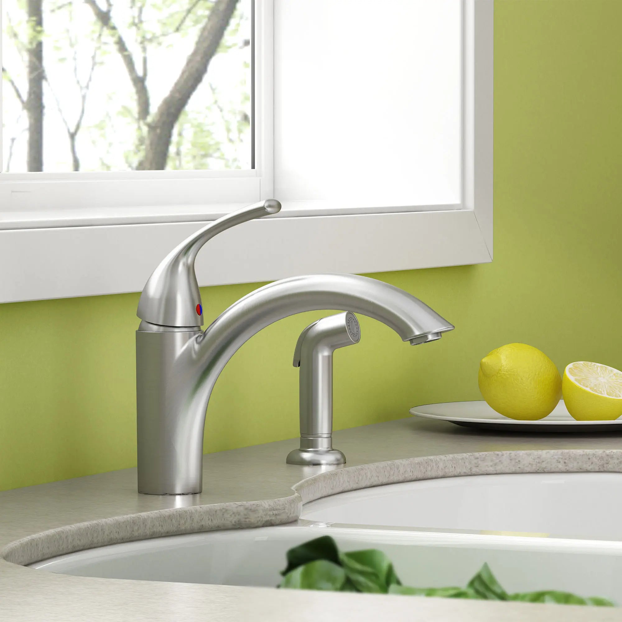 Quince® Single-Handle Kitchen Faucet 2.2 gpm/8.3 L/min With Side Spray // STAINLESS STEEL // 168081_4433001075_0_CDNwebp.webp