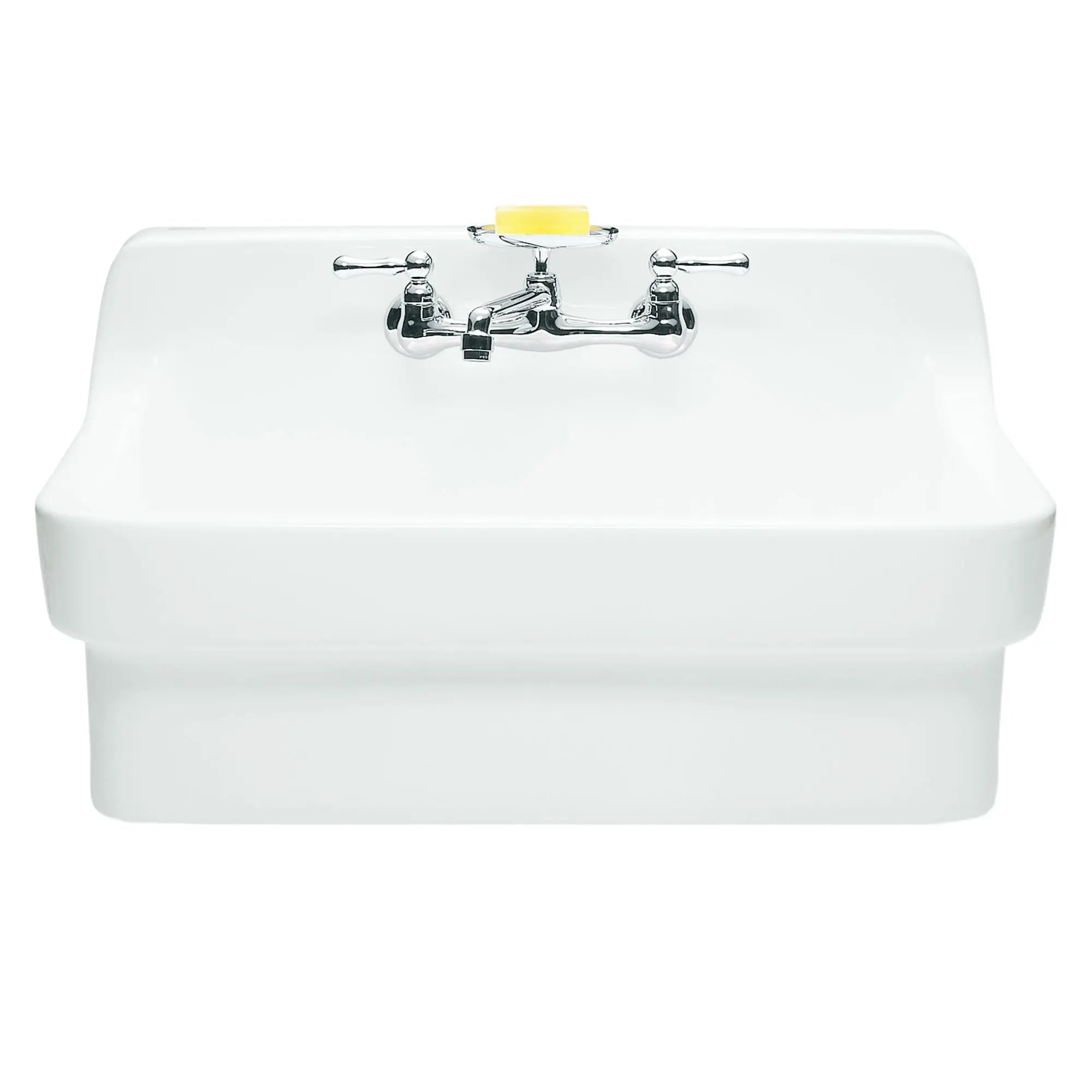 Heritage® 2-Handle Wall Mount Kitchen Faucet 2.2 gpm/8.3 L/min With Soap Dish // POLISHED CHROME // 168100_9092008002_7295252002_0_CDNwebp.webp