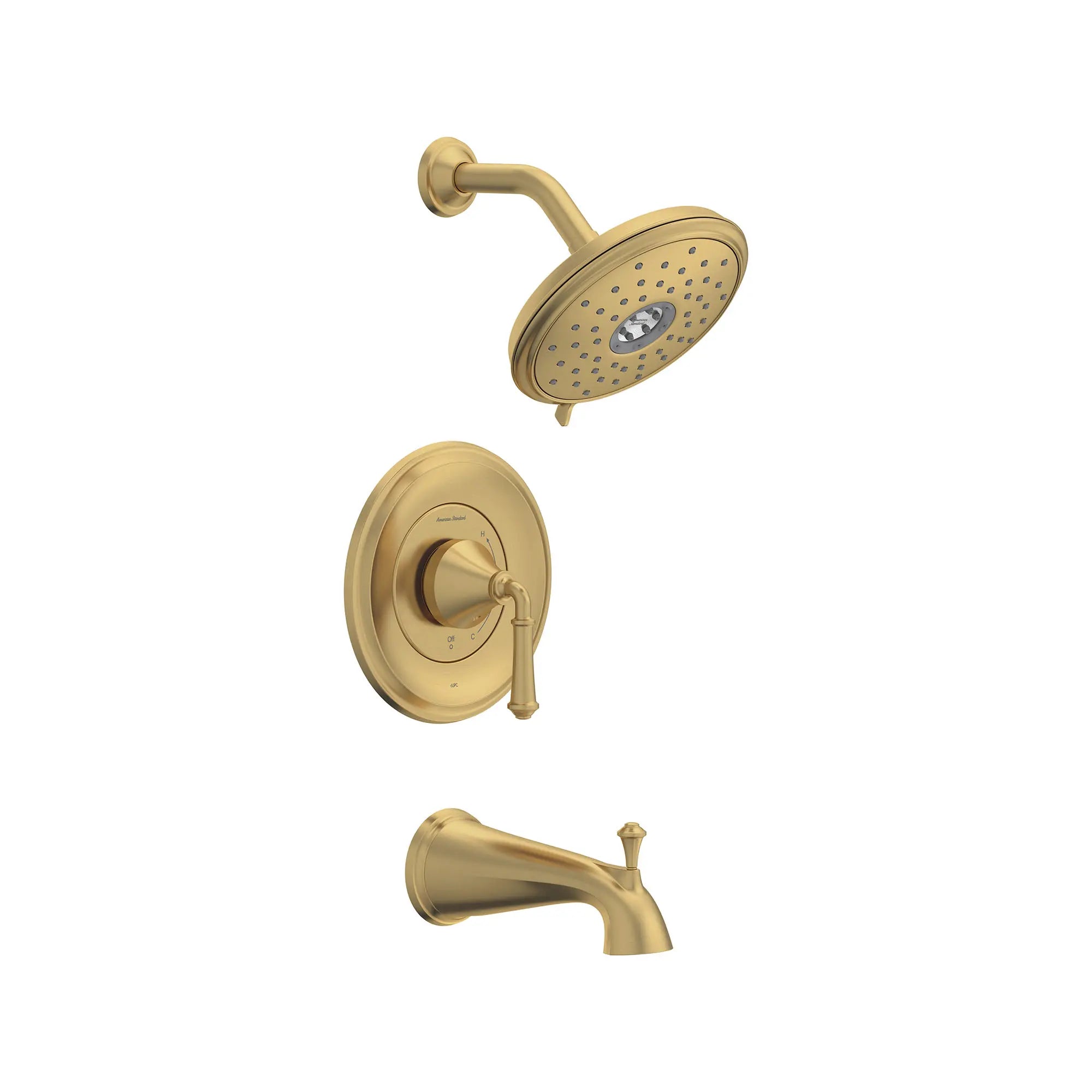 Delancey® 1.8 gpm/6.8 L/min Tub and Shower Trim Kit With Water-Saving 4-Function Showerhead and Lever Handle // TUB & SHOWER / BRUSHED COOL SUNRISE // 168615_Delancey_SiloRight_TU052508.GN0_0001_Mar2023_0_CDNwebp.webp