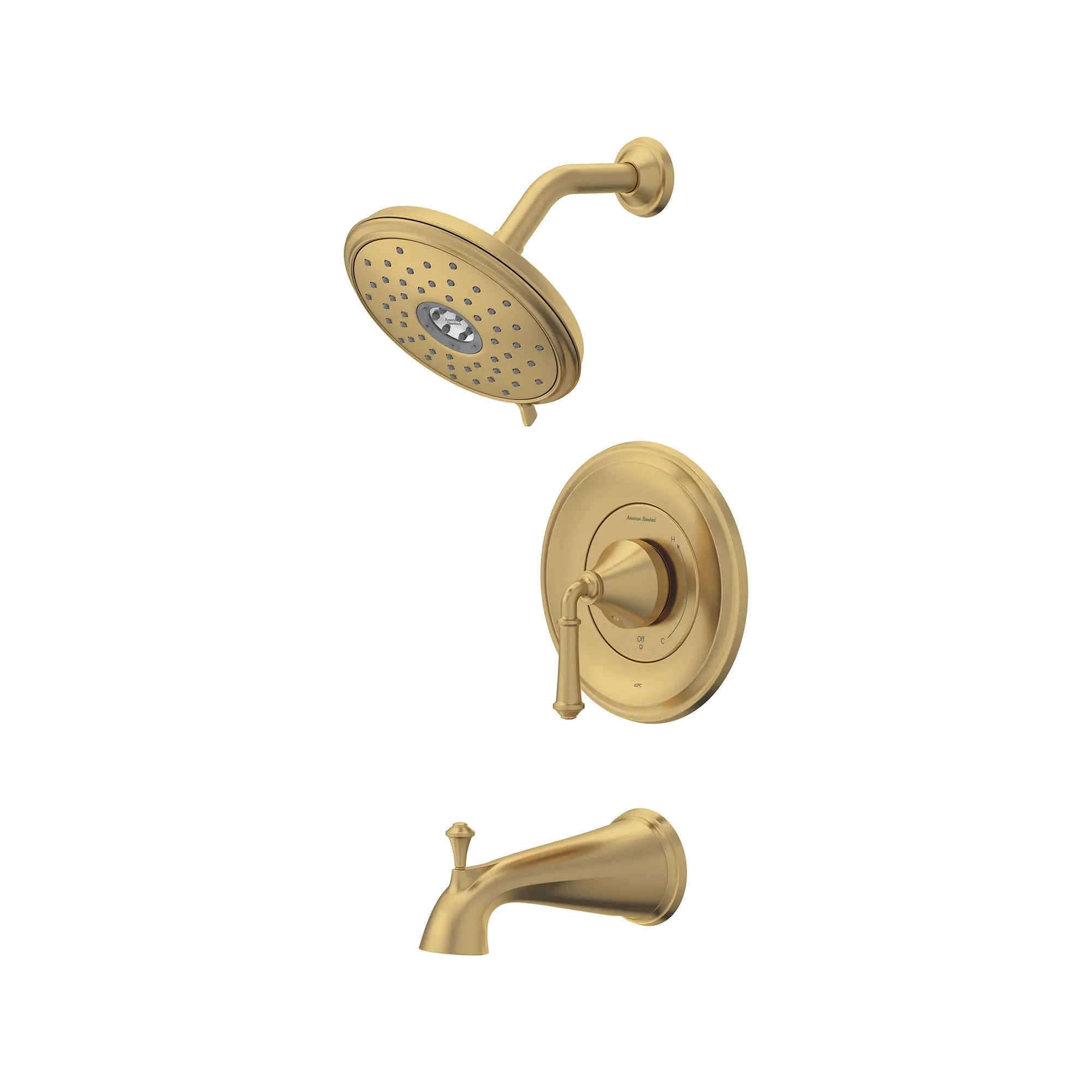 Delancey® 1.8 gpm/6.8 L/min Tub and Shower Trim Kit With Water-Saving 4-Function Showerhead and Lever Handle // TUB & SHOWER / BRUSHED COOL SUNRISE // 168655_Delancey_SiloLeft_TU052508.GN0_0002_Mar2023_0_CDNwebp.webp