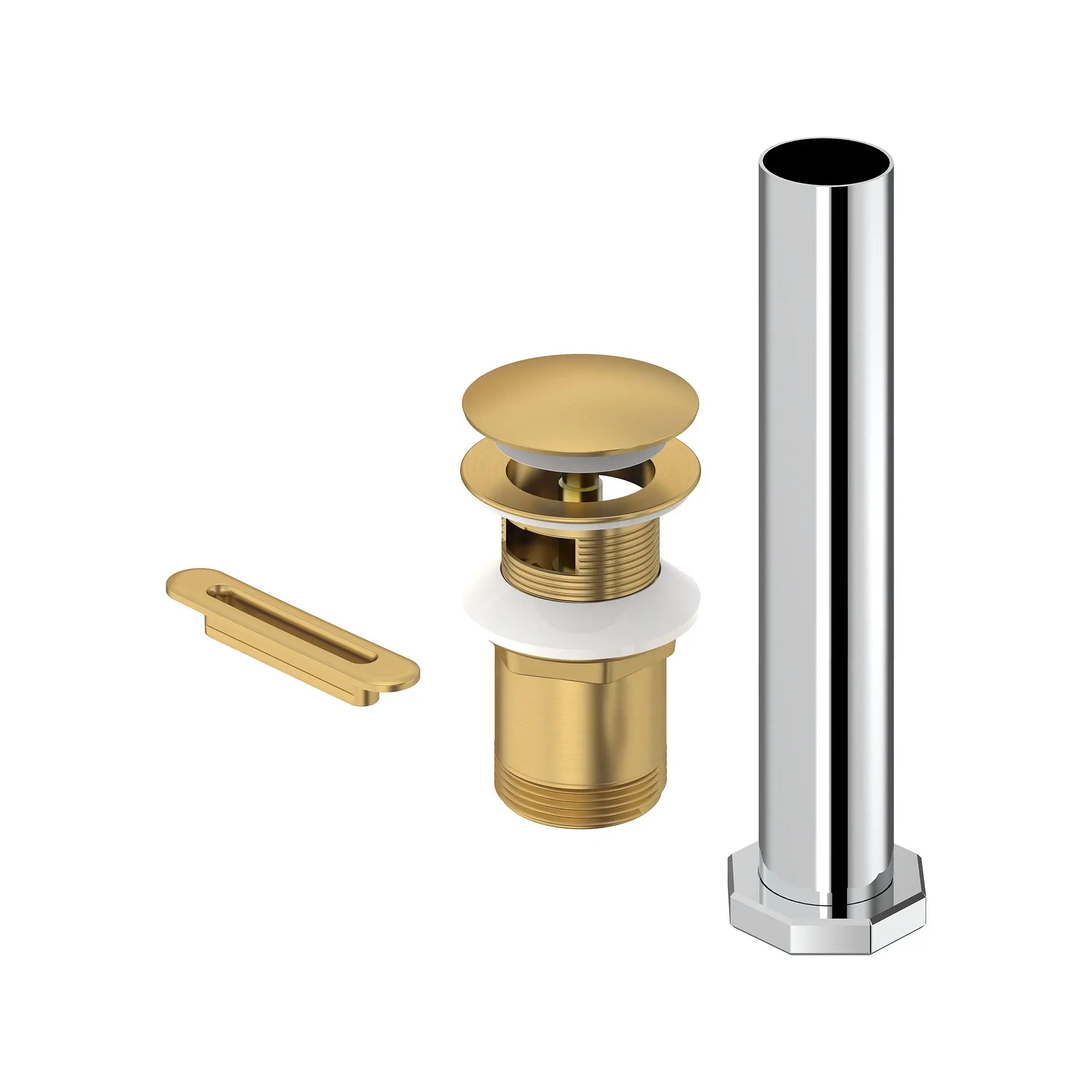 Studio® S Freestanding Bathtub Drain Kit // BRUSHED COOL SUNRISE // 168768_StudioS_SiloLeft_1582200.GN0_0001_Mar2023_0_CDNwebp.webp