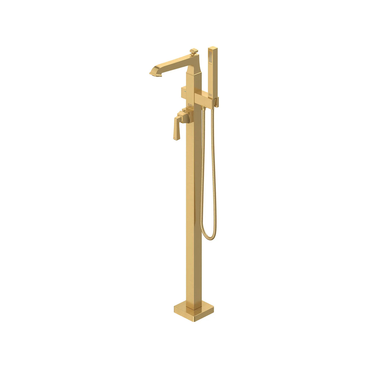 Town Square® S Freestanding Bathtub Faucet With Lever Handle for Flash® Rough-In Valve // BRUSHED COOL SUNRISE // 168895_TownSquareS_SiloLeft_T455951.GN0_0001_Mar2023_0_CDNwebp_3f6818dd-7782-4040-9670-9bc48f21fad3.webp