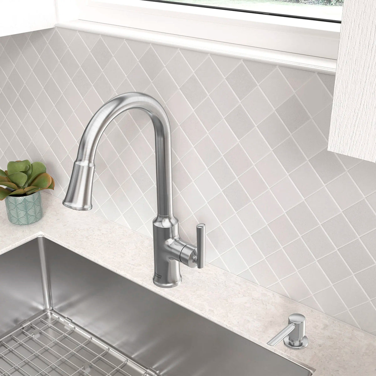 Raviv® Single-Handle Pull-Down Kitchen Faucet // STAINLESS STEEL // 168976_Raviv_Environment_7421300.075_0002_Apr2023_0_CDNwebp_767cdef5-cfa5-496a-9a19-e028ba5d290b.webp