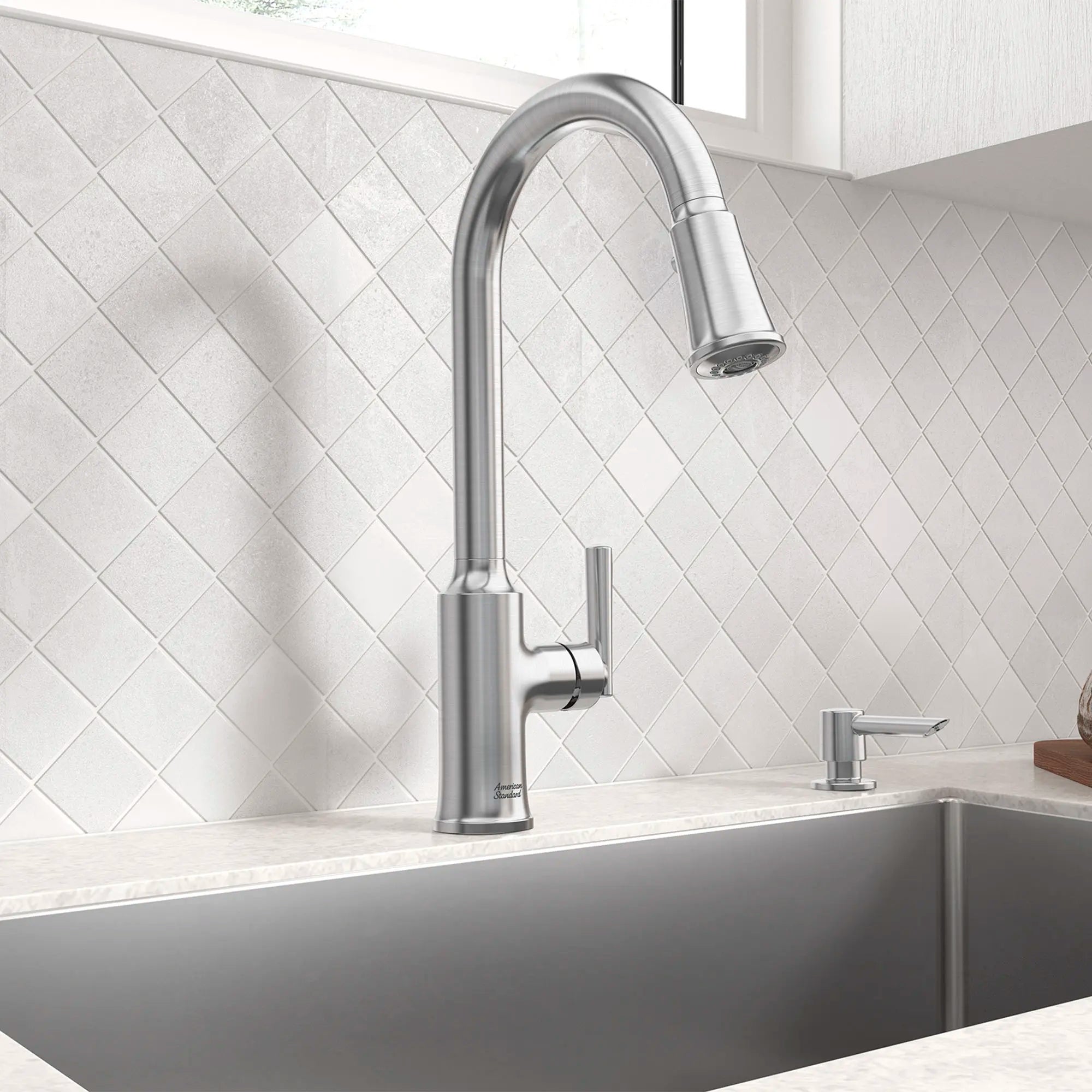 Raviv® Single-Handle Pull-Down Kitchen Faucet // STAINLESS STEEL // 168979_Raviv_Environment_7421300.075_0001_Apr2023_0_CDNwebp_4fca27b8-c517-4d9b-999f-6a233d2189ea.webp