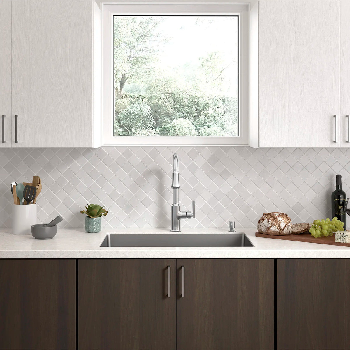 Raviv® Single-Handle Pull-Down Kitchen Faucet // STAINLESS STEEL // 168985_Raviv_Environment_7421300.075_0005_Apr2023_0_CDNwebp_b41db6a3-b3dc-4dbe-9cd4-b0a25f78072d.webp