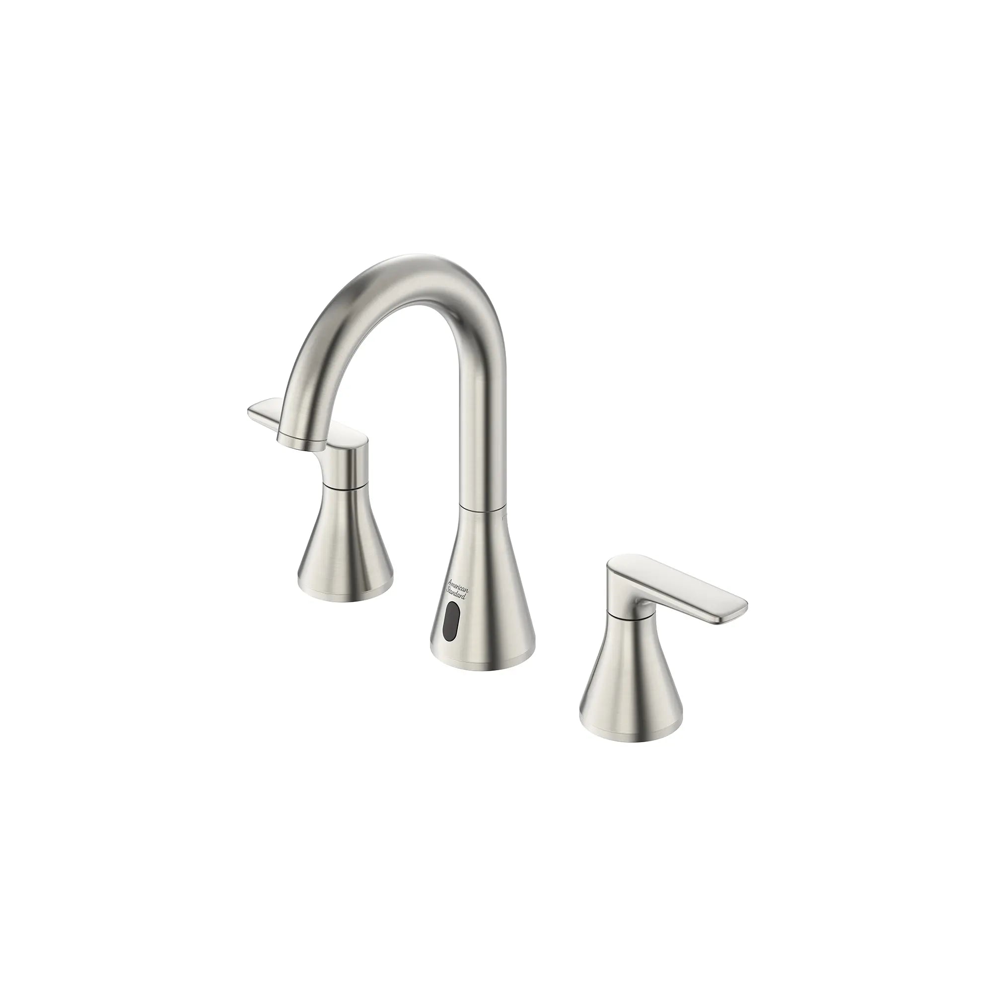 Aspirations 8-Inch Touchless Widespread Bathroom Faucet 1.2 gpm/4.5 L/min With Lever Handles // BRUSHED NICKEL // 169269_Aspirations_SiloLeft_7061857.295_0001_Jun2023_0_CDNwebp_162811bd-acaf-47c8-ab92-1277c6eb73ac.webp