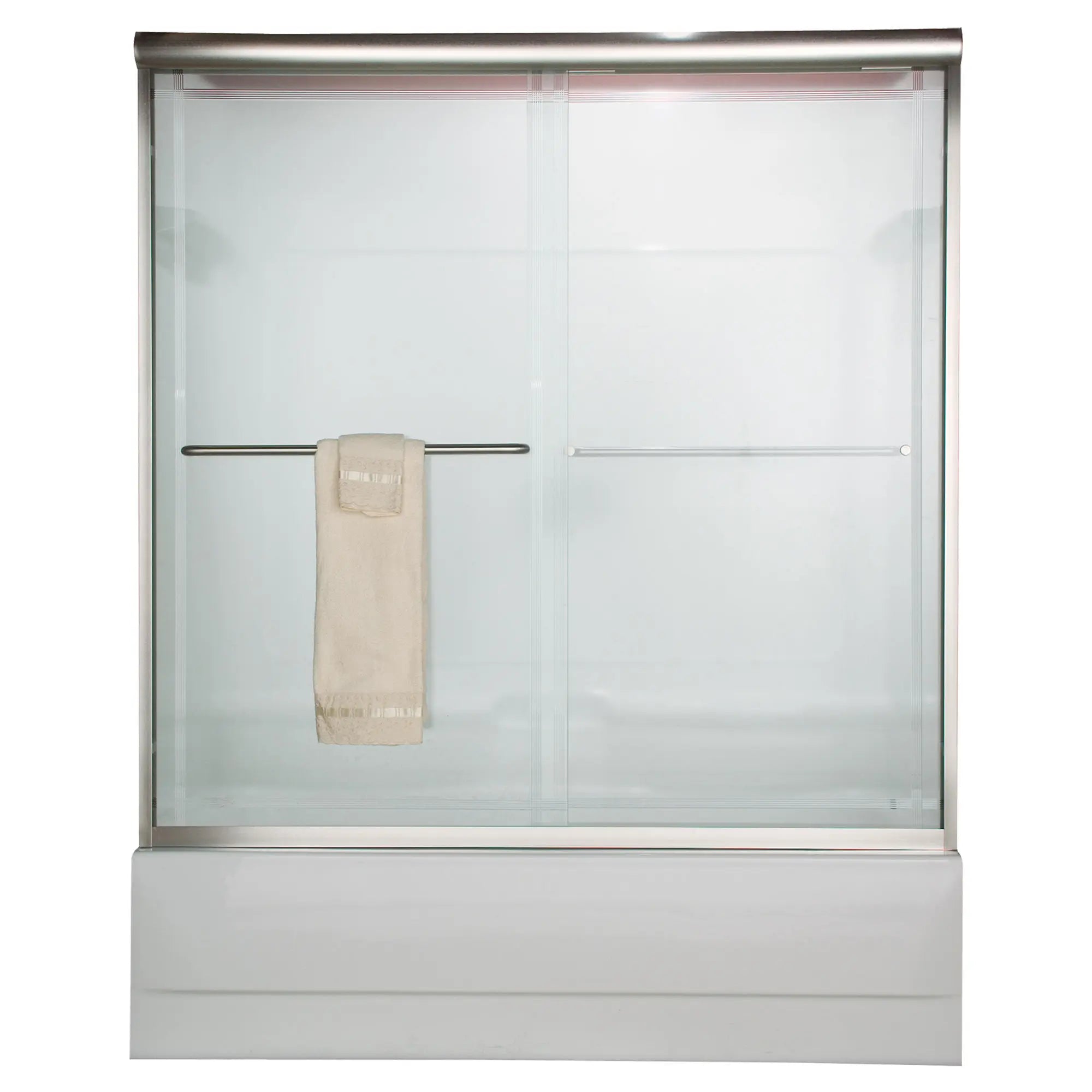 Euro 60 x 57-Inch Height Semi-Frameless Sliding Tub Door with Clear Glass // BRUSHED NICKEL // 169636_P-AM00350400006_0_CDNwebp.webp