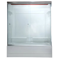 [AM00350400.213] Euro 60 x 57-Inch Height Semi-Frameless Sliding Tub Door with Clear Glass - Brushed Nickel