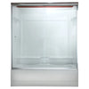 [AM00350400.213] Euro 60 x 57-Inch Height Semi-Frameless Sliding Tub Door with Clear Glass - Brushed Nickel
