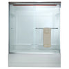 [AM00350400.213] Euro 60 x 57-Inch Height Semi-Frameless Sliding Tub Door with Clear Glass - Brushed Nickel