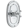[T420732.002] Portsmouth Single Handle Thermostatic Shower Valve Trim Kit with Cross Handle - Polished Chrome