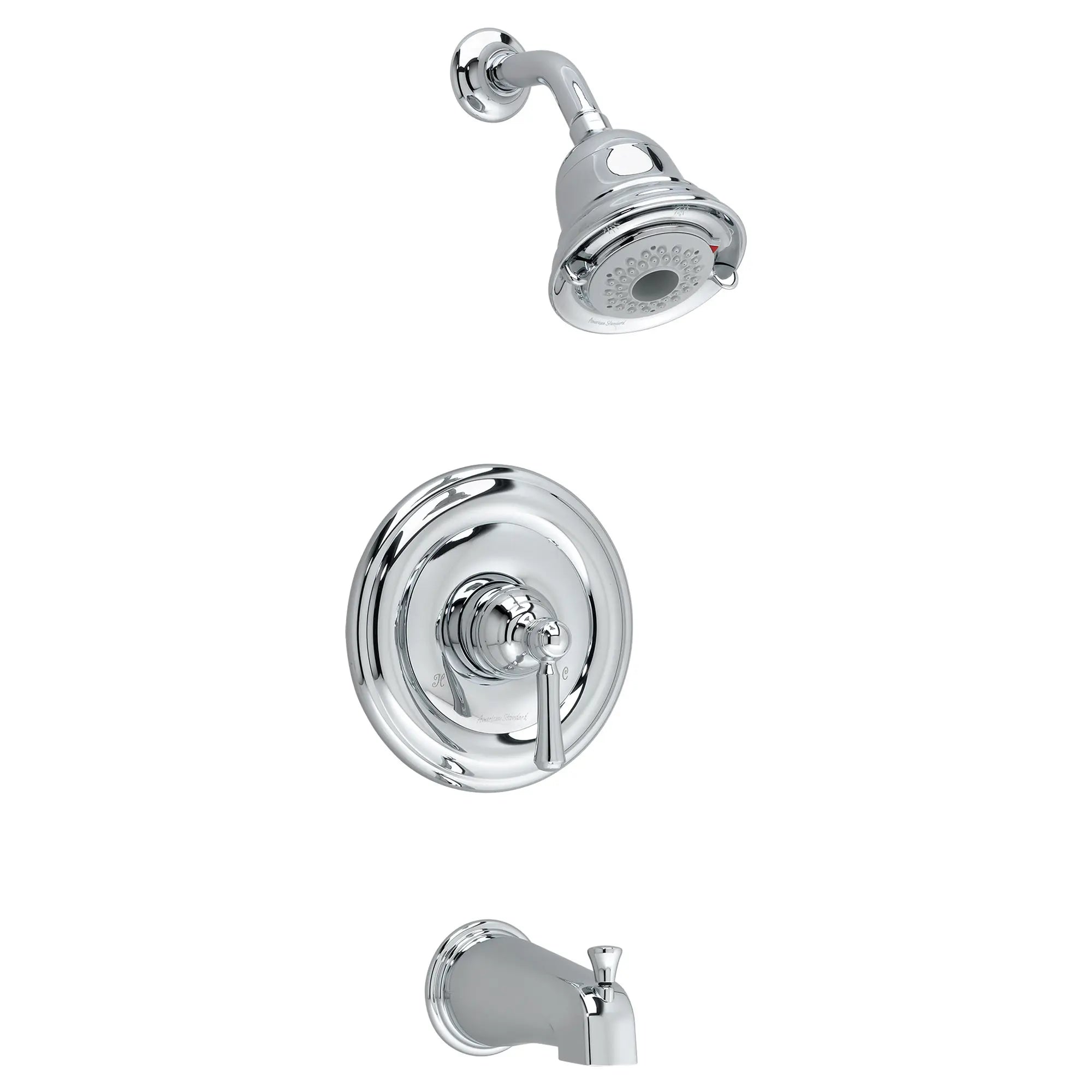 Portsmouth 2.0 GPM Tub and Shower Trim Kit with FloWise Showerhead and Lever Handle // POLISHED CHROME // 169858_P-T420502002_0_CDNwebp.webp