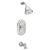 [T440508.002] Quentin 2.0 GPM Tub and Shower Trim Kit with FloWise Showerhead, Pressure Balance Valve Cartridge with Lever Handle - Polished Chrome