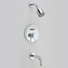 [T064602.002] Serin® 2.5 gpm/9.5 L/min Tub and Shower Trim Kit With Rain Shower Head, Double Ceramic Pressure Balance Cartridge With Lever Handle - Polished Chrome