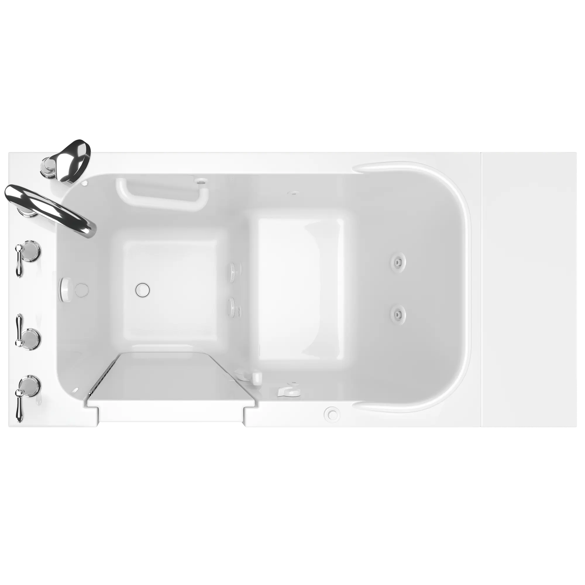 Gelcoat Value Series 28 x 48-Inch Walk-in Tub With Whirlpool System - Left-Hand Drain With Faucet // WHITE // 170255_Top_2848309WLW_509_SSV4828LJ-WH_KO_0_CDNwebp.webp