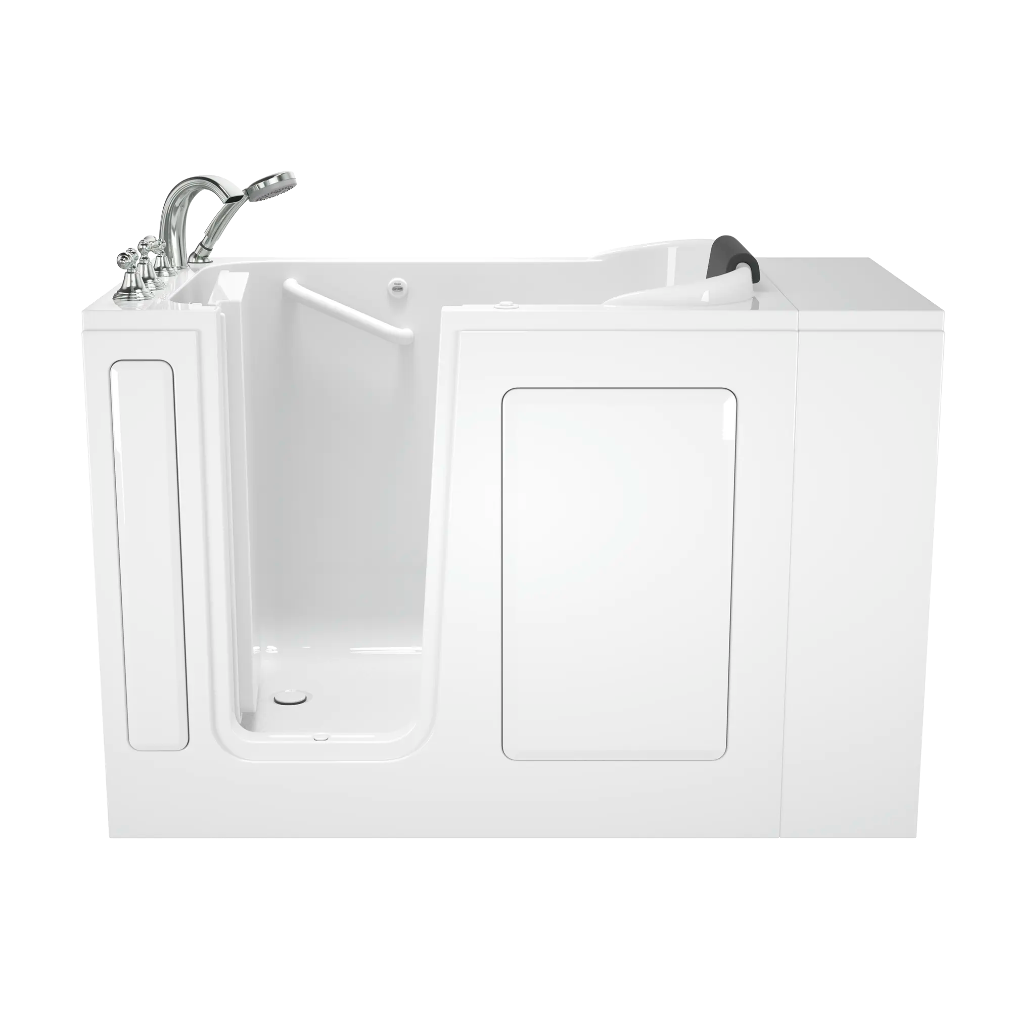 Gelcoat Premium Series 28 x 48-Inch Walk-in Tub With Whirlpool System - Left-Hand Drain With Faucet // WHITE // 170259_Front_2848_109_ALW_WLW_SS4828LA-WH_LJ-WH_0_CDNwebp.webp