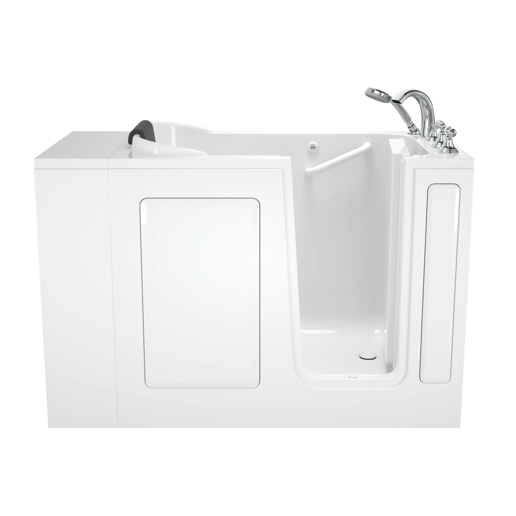 Gelcoat Premium Series 28 x 48-Inch Walk-in Tub With Soaker System - Right-Hand Drain With Faucet // WHITE // 170267_Front_2848_109_SRW_SS4828_RS-WH_0_CDNwebp.webp
