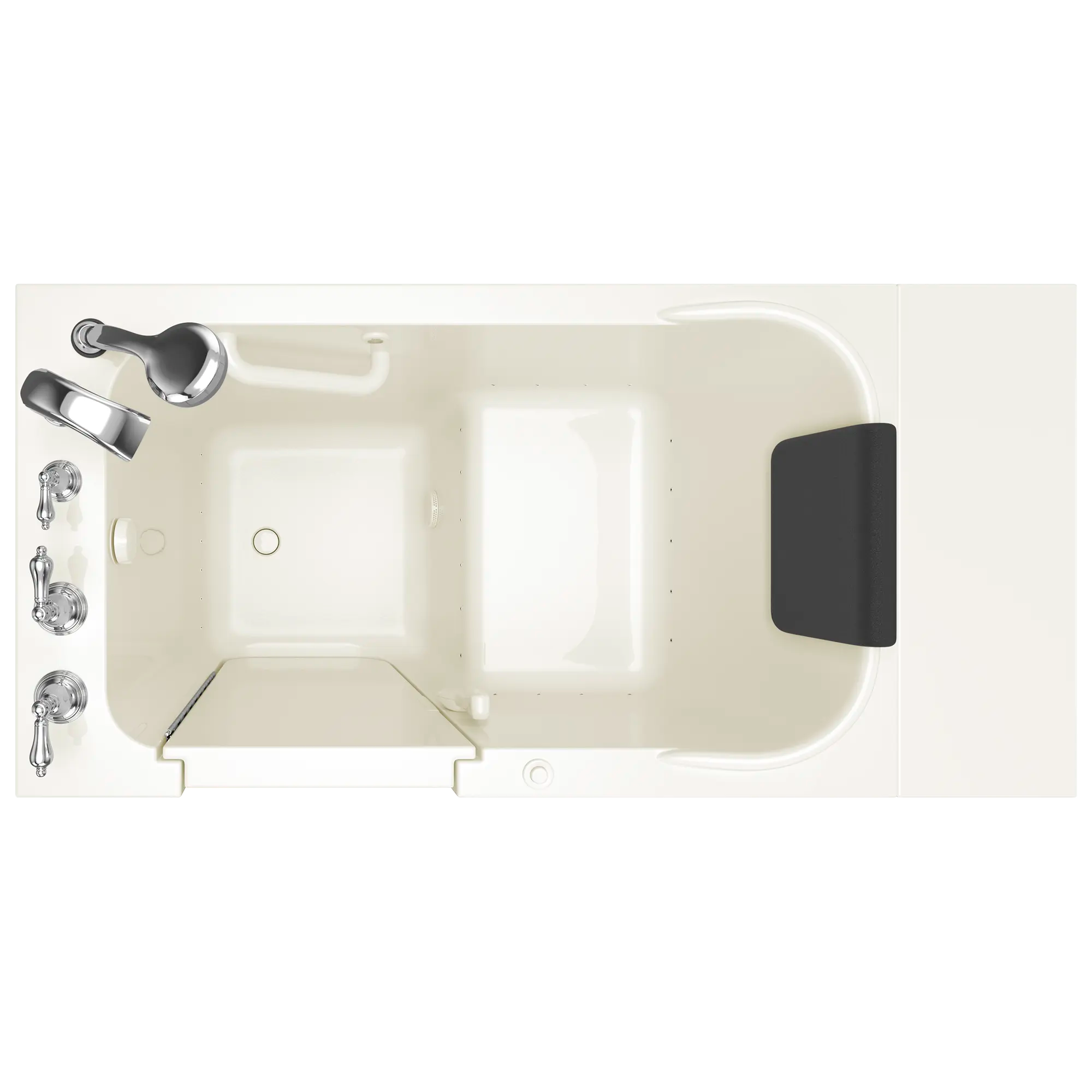 Gelcoat Premium Series 28 x 48-Inch Walk-in Tub With Air Spa System - Left-Hand Drain With Faucet // LINEN // 170268_Overhead_2848_109_ALL_SS4828LA-BC_0_CDNwebp.webp