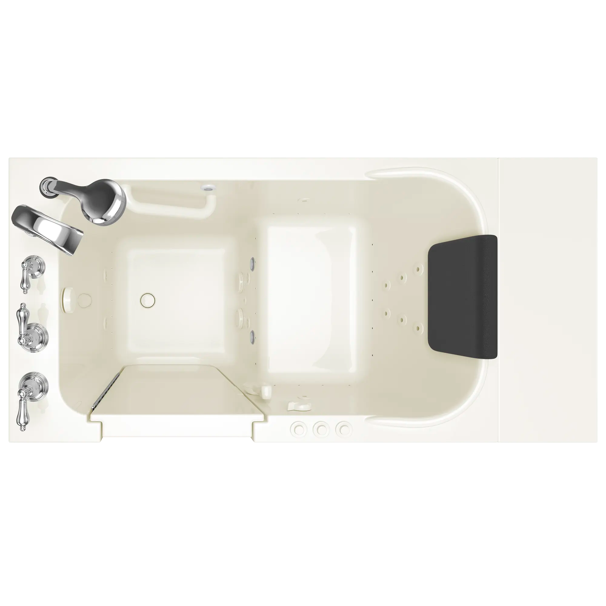 Gelcoat Premium Series 28 x 48-Inch Walk-in Tub With Combination Air Spa and Whirlpool Systems - Left-Hand Drain With Faucet // LINEN // 170269_Overhead_2848_109_CLL_SS4828LD-BC_0_CDNwebp.webp
