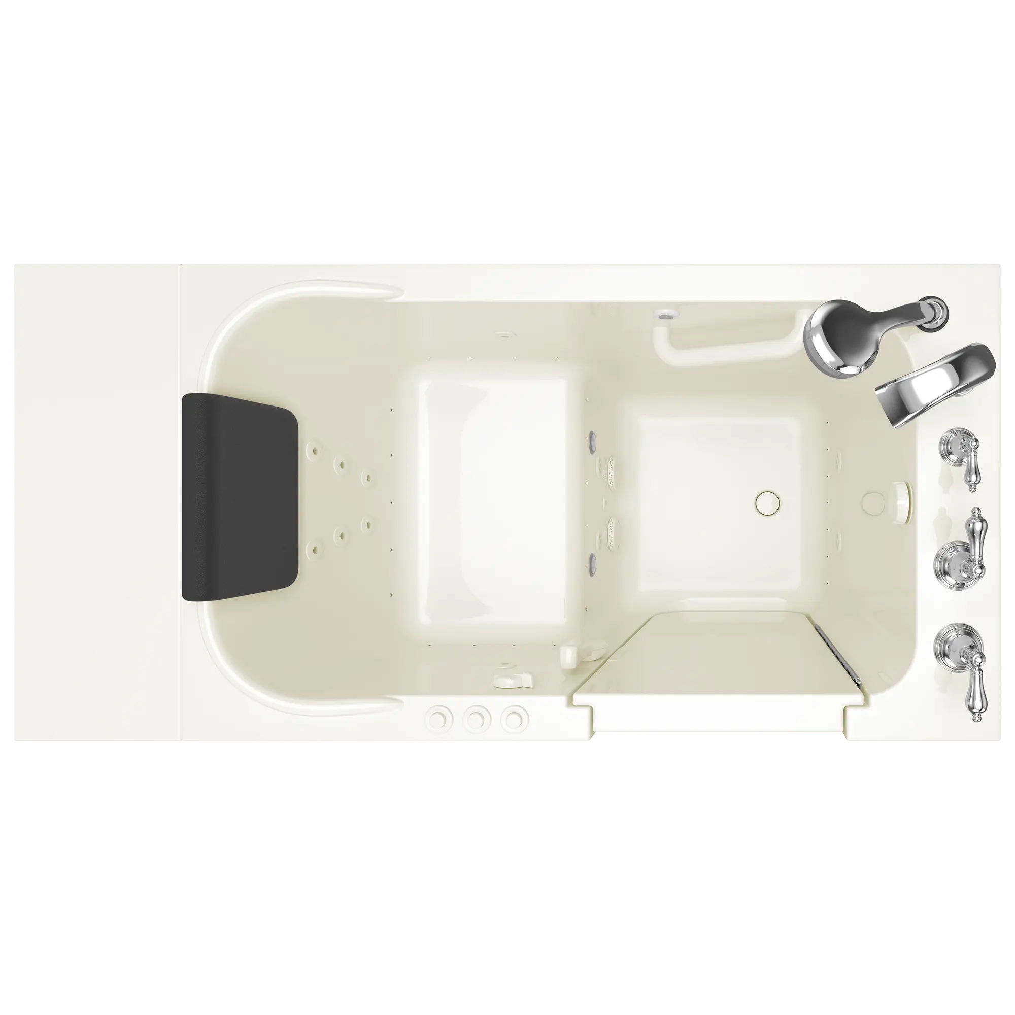 Gelcoat Premium Series 28 x 48-Inch Walk-in Tub With Combination Air Spa and Whirlpool Systems - Right-Hand Drain With Faucet // LINEN // 170271_Overhead_2848_109_CRL_SS4828RD-BC_0_CDNwebp.webp