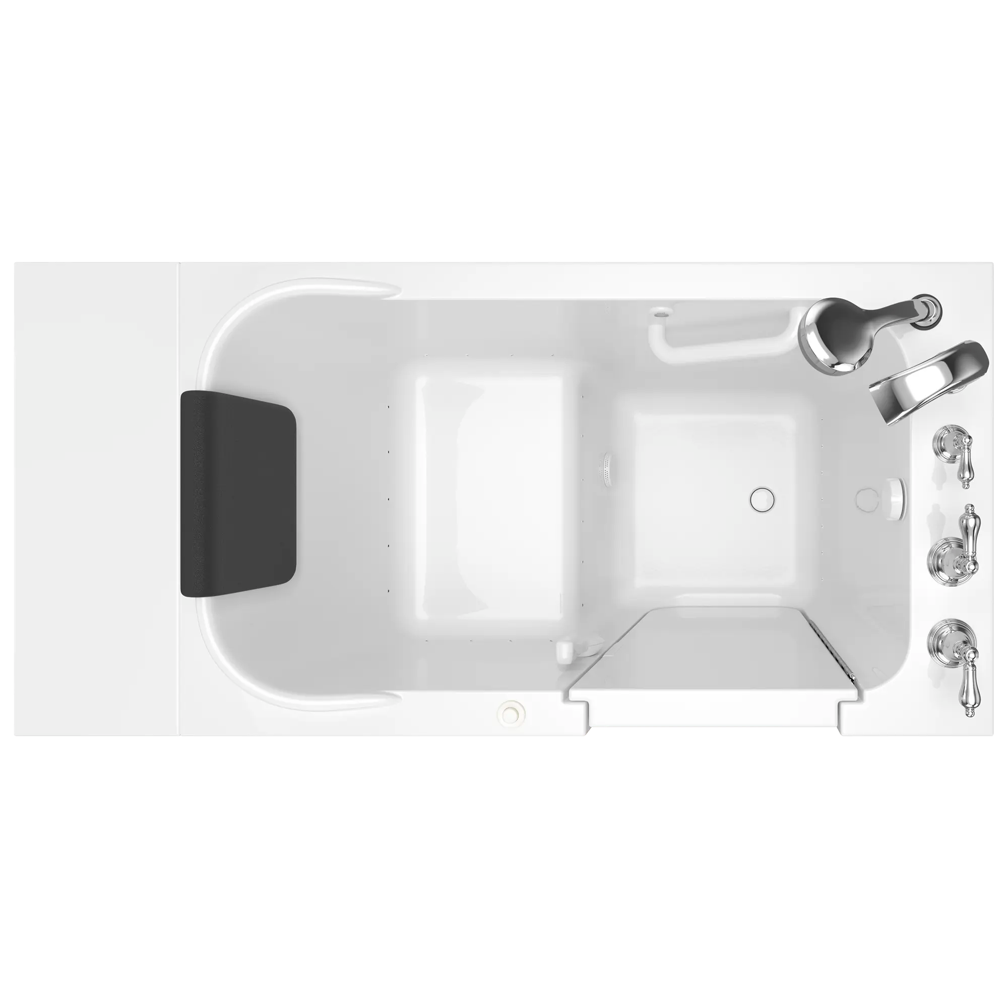 Gelcoat Premium Series 28 x 48-Inch Walk-in Tub With Air Spa System - Right-Hand Drain With Faucet // WHITE // 170272_Overhead_2848_109_ARW_SS4828RA-WH_0_CDNwebp.webp