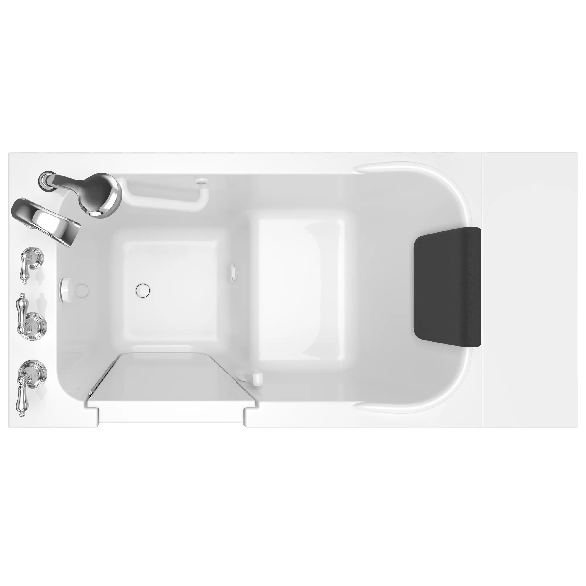 Gelcoat Premium Series 28 x 48-Inch Walk-in Tub With Soaker System - Left-Hand Drain With Faucet // WHITE // 170275_Overhead_2848_109_SLW_SS4828LS-WH_0_CDNwebp.webp