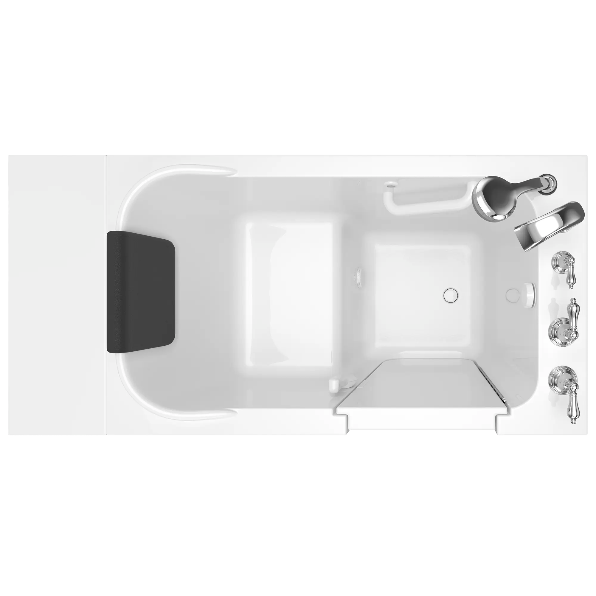 Gelcoat Premium Series 28 x 48-Inch Walk-in Tub With Soaker System - Right-Hand Drain With Faucet // WHITE // 170277_Overhead_2848_109_SRW_SS4828RS-WH_0_CDNwebp.webp
