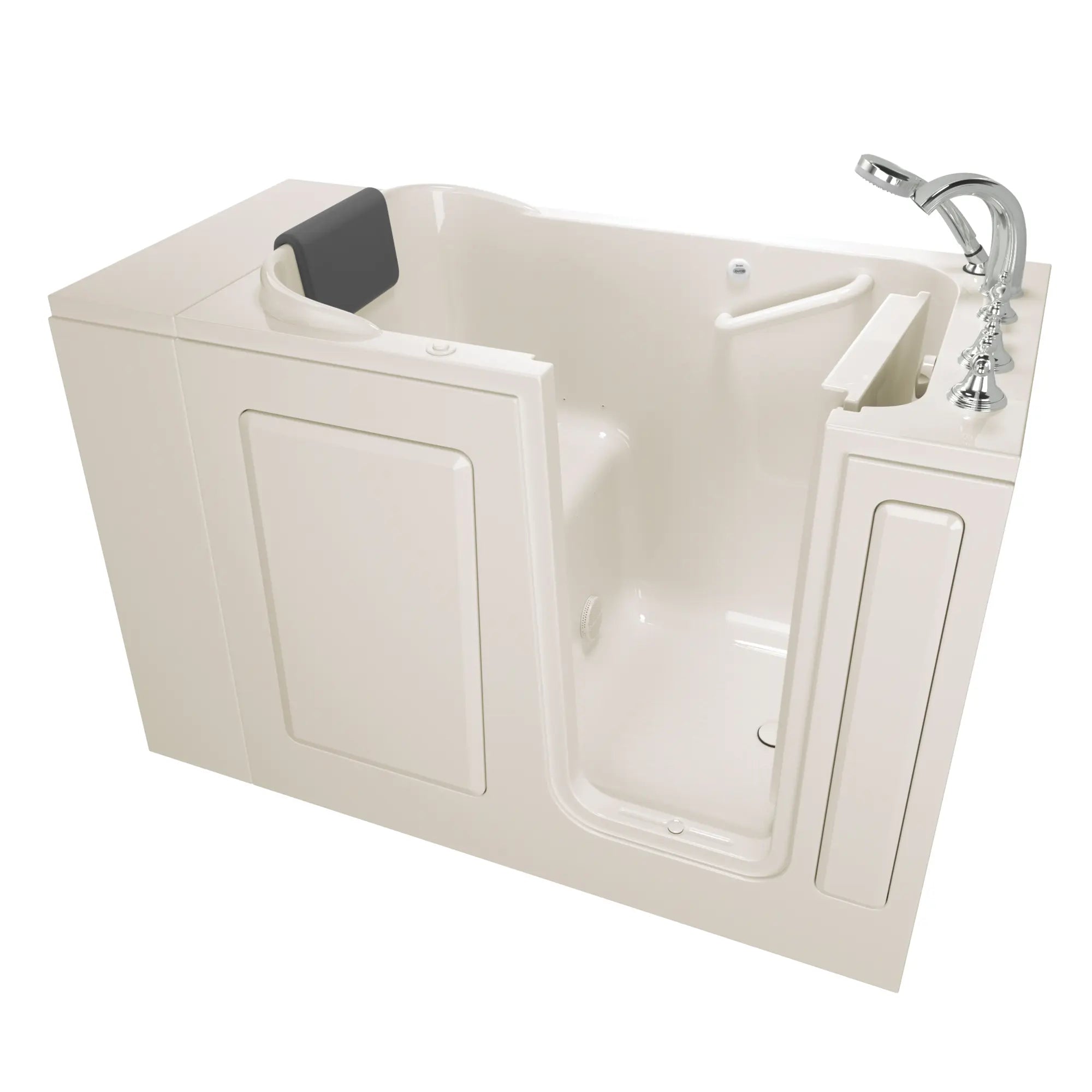 Gelcoat Premium Series 28 x 48-Inch Walk-in Tub With Air Spa System - Right-Hand Drain With Faucet // LINEN // 170280_2848109ARL_SS4828RABC_KO_0_CDNwebp.webp